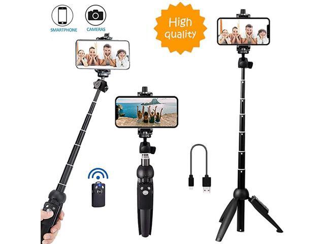 All in one Portable 40 Inch Aluminum Alloy Selfie Stick Phone Tripod with Wireless Remote Shutter Compatible with iPhone 12 11 pro Xs Max Xr X 8 7