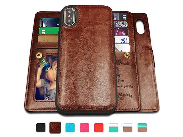 iPhone Xs MAX CaseiPhone Xs MAX Wallet Case with Magnetic Detachable Case9 Card SlotsWrist Strap 2 in 1 Folio Flip Premium PU Leather Wallet Case