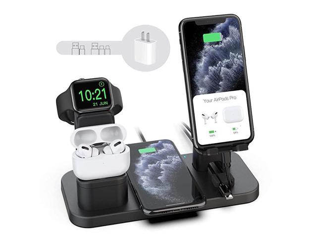 Wireless Charger Stand 4 in 1 Wireless Charging Station Dock Compatible with iPhone Series121111proXrXsXMax88Plus Apple Watch6543 AirPods