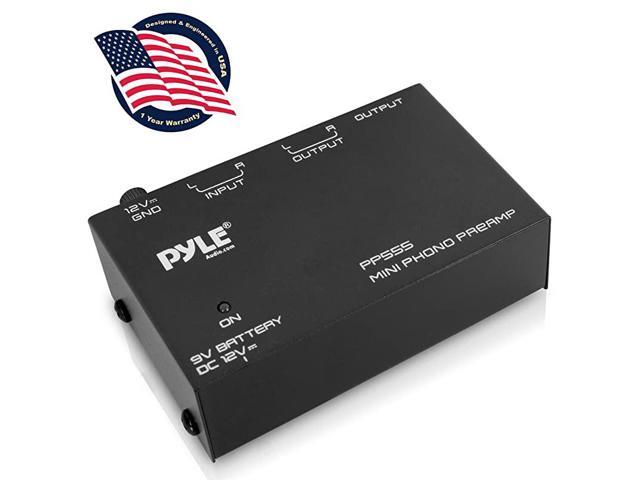 Phono Turntable Preamp Mini Electronic Audio Stereo Phonograph Preamplifier with 9V Battery Compartment Separate DC 12V Power Adapter RCA Input RCA