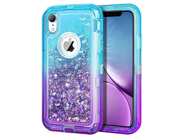 Case for iPhone XR Case Glitter Bling Sparkle for Girls Woman iPhone XR Case Heavy Duty Shockproof Full Body Protective Shell Hard PC Bumper and