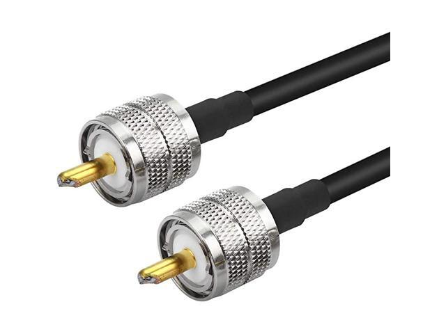 Male PL259 to Male PL259 RG58 Cable 10ft Low Loss Digital Coax Jumper for HAM CB RadioAntenna AnalyzerDummy Load SWR Meter