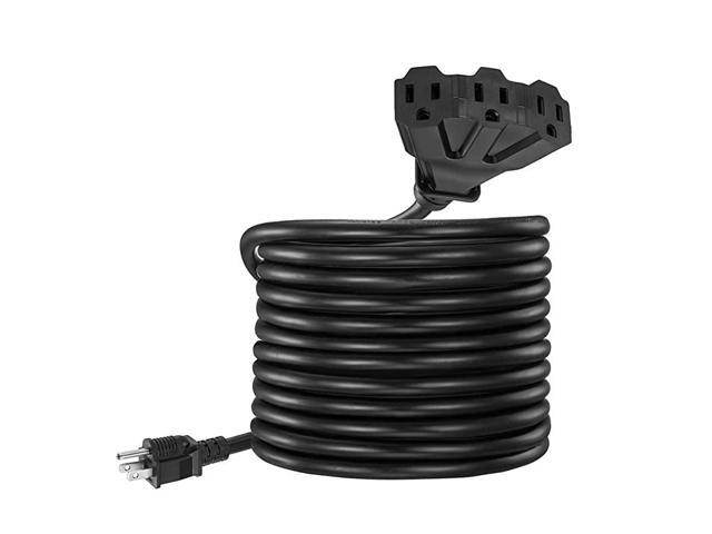 Power Extension Cord 50ft 12 Gauge UL Listed Heavy Duty AllWeather IndoorOutdoor Use Triple Outlet Extension Cord 12AWG 125Vac 15Amp 1875Watt For