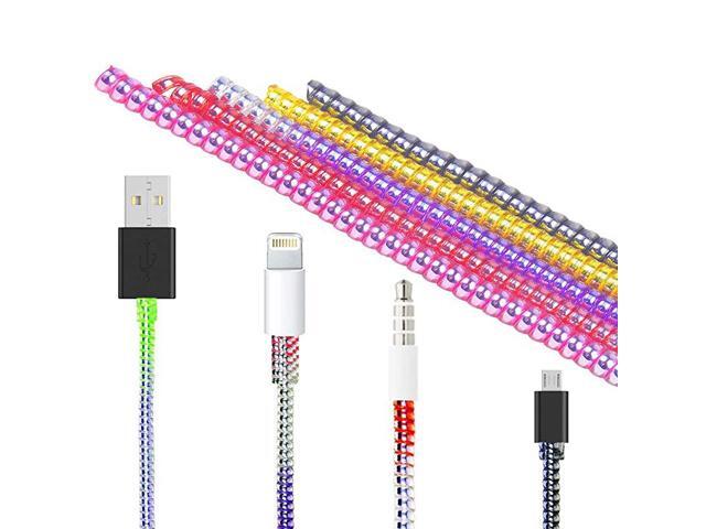 Cable Protector Wire Repair Pet Chew Cable Saver Headphone Saver 5 Pc Spiral Cable Strain Relief Cable Wrap Tube Charger Cord Sleeve for Phone