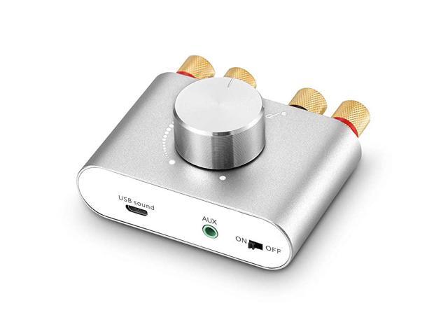 Mini 50W x 2 Bluetooth Power Amplifier 20 Channel Stereo HiFi Digital Amp Wireless Audio Receiver PC Sound Card for Home Speakers with Power Supply