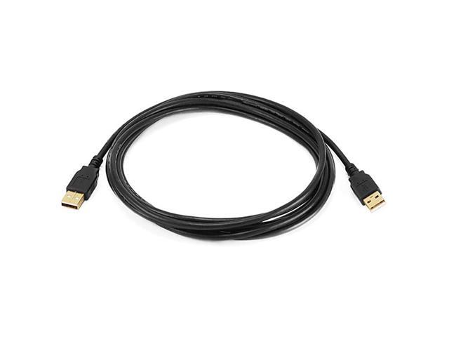 105444 10ft USB 20 A Male to A Male 2824AWG Cable Gold Plated Black for Data Transfer Hard Drive Enclosures Printers Modems Cameras and More