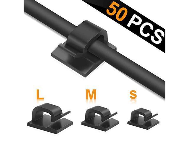 White Adhesive Cable Clips Wire ClipsCar Cable OrganizerCable HolderCable Wire ManagementCable Holder for CarOffice and HomeIncluded S Size M Size