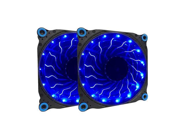212LDPP 120mm Silent Black Case Fan with 15 x PurplePink LEDs 8 x AntiVibration Rubber Pads 2 Pk