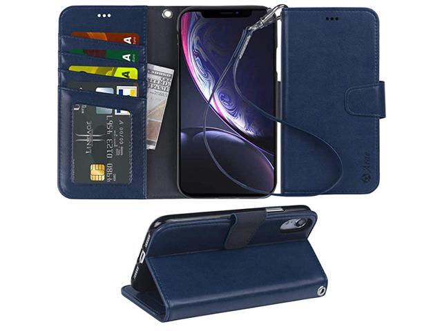 Wallet Case Designed for iPhone XR PU Leather flip case Cover Stand Feature with Wrist Strap and 4Slots IDCredit Cards Pocket for iPhone XR 61 inch