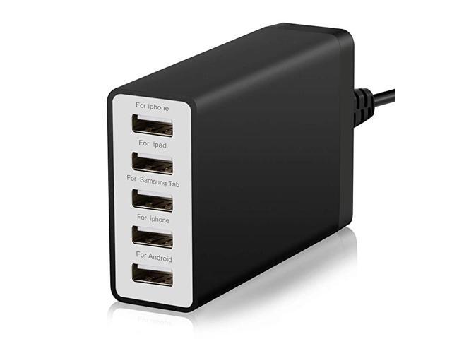 Hulin USB Charger Multi Port Hub 40W 8A Desktop USB Charging Station for Multiple Devices Portable 5 Port USB Wall Charger Compatible with Cell