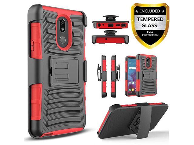 LG Stylo 5 Case LG Stylo 5X Case LG Stylo 5 + Plus Stylo 5V Case with Tempered Glass Screen Protector Included Builtin Kickstand Belt Clip Holster