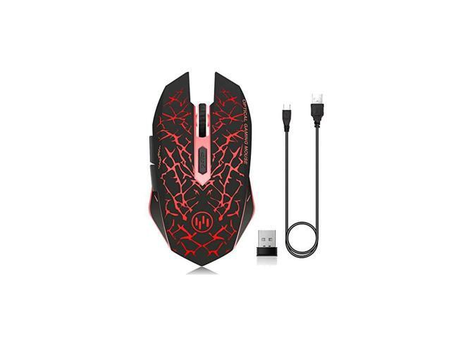 C12 Rechargeable Wireless Gaming Mouse Mice Silent Click Cordless Mouse 7 Smart Buttons PC Gaming Mouse Mice Advanced Technology with 24GHZ Up to