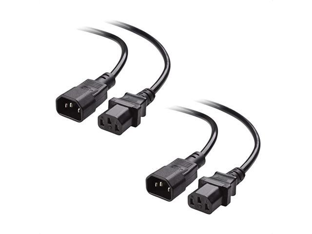 2Pack Computer to PDU Power Extension Cord Power Extension IEC C14 to IEC C13 PDU Power Cord 15 Feet