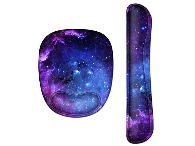 Keyboard Wrist Rest Mouse Pad Ergonomic Mouse Mat Wrist Rest Support Set Gaming Mouse Pad Gel Memory Foam Set for Computer Laptop Office Blue