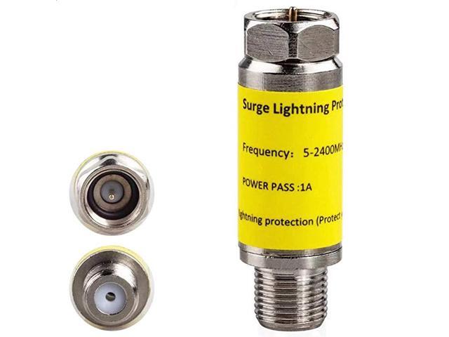 Surge Protector for Cable TVSurge Lightning Protector for TV Antenna and Satellite inLine 75 ohm 52400MHz