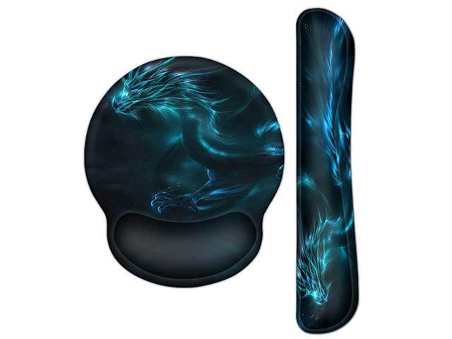 Mouse Pad Wrist Support Gaming Keyboard Wrist Pad Combo Set Durable Ergonomic Anti Slip NonSlip Round Base Rest Support Cool Cat