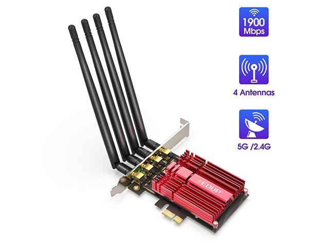 WiFi Card AC1900Mbps Wireless PCI Express Adapter PCIe WiFi Adapter Network Card 80211AC 24G5G 5DBI DualBand Antennas Support Windows 10 Win 81 Win