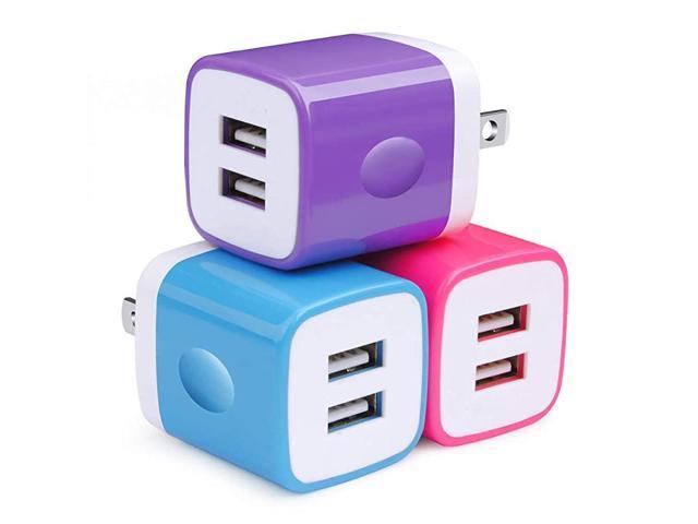 Wall Charger Charger Adapter Charger Block Double Wall Charger Plug 3Pack 21Amp Dual Port Cube Power Adapter Compatible with iPhone 876 PlusX iPad
