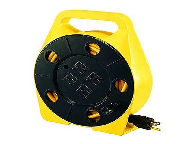SL755 25Foot Cord Reel with 4 OutletsYellow