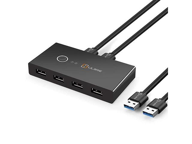 USB 30 Switch Selector Soho KVM Switch Sharing Selector 4 Port 2 Computers Peripheral Switcher Adapter Hub for PC Printer Scanner Mouse Keyboard