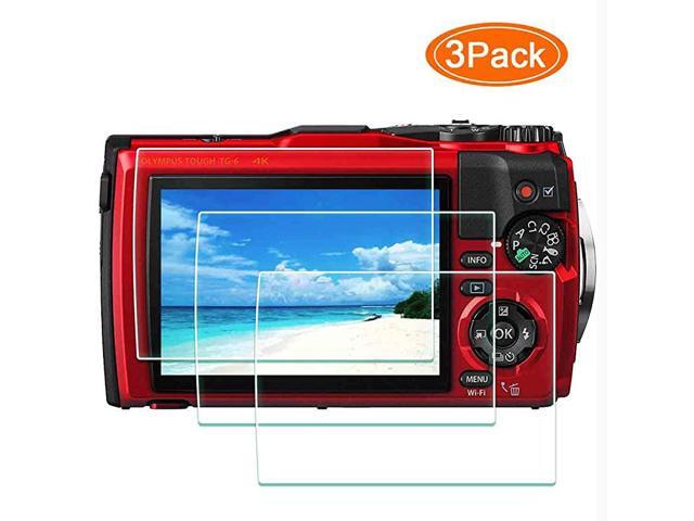 TG6 Screen Protector Appliable for Olympus TG6 Waterproof Camera Red Black 03mm 9H Hardness Tempered Glass Screen Cover AntiScrach AntiFingerprint