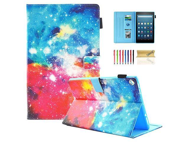 Case for Fire HD 8 Inch Tablet 8th Generation 2018 7th Generation 2017 6th Generation 2016 Synthetic Leather Protective Smart Stand Flip Slim Cover