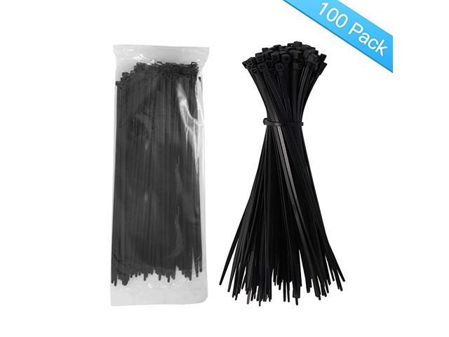 Duty Cable Ties 14 Inch 100 Pack Black 120 Lbs Tensile Strength UV Resistant Self Locking Tie Wrap Plastic Nylon 66 for Fastening Cable Pipe Fence
