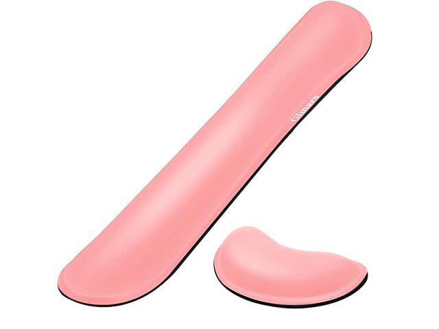 Upgrade Cleanable PU Leather Keyboard Wrist Pillow Rest Pad Enlarge Mouse Wrist Cushion Support for Office Computer Laptop Mac Durable Comfortable