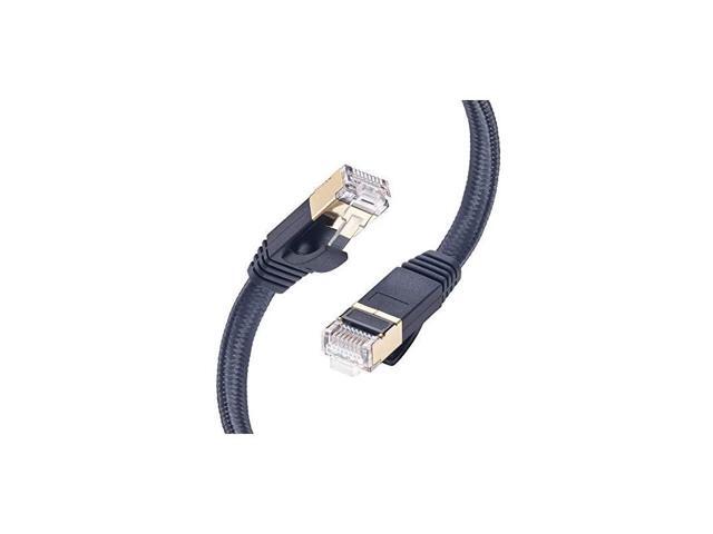 Cat 7 Ethernet Cable Nylon Braided Cat 7 Cable 6 ft Xbox PS4 Network Cable Shielded Solid Flat Internet Network Computer Patch Cord Slim Cat7 High