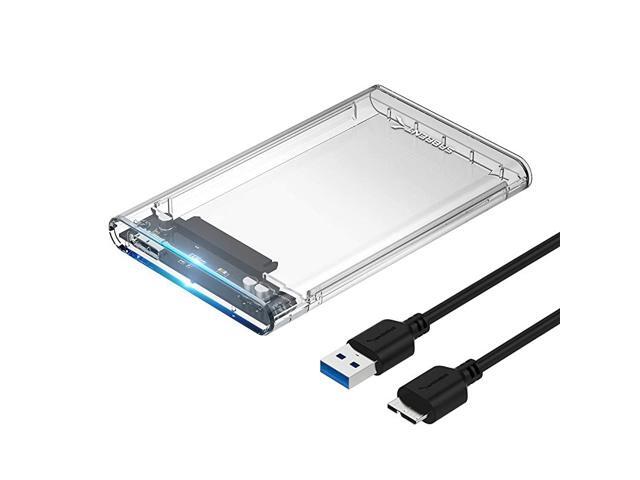 25Inch SATA to USB 30 ToolFree Clear External Hard Drive Enclosure Optimized for SSD Supports UASP SATA III ECOCUB