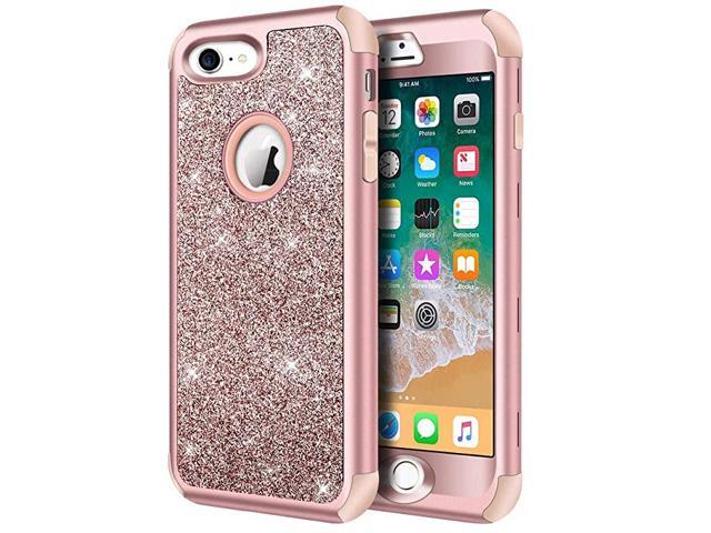 Designed for iPhone 8 iPhone 7 Case Heavy Duty FullBody Defender Protective Case Bling Glitter Sparkle Hard Shell Hybrid Shockproof Rubber Bumper
