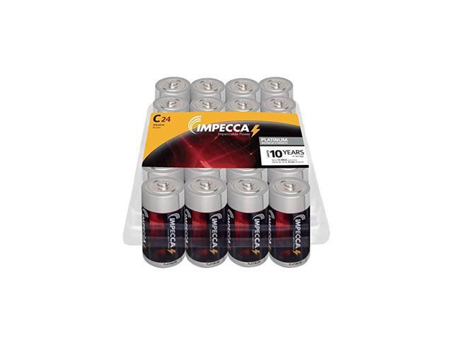 C Batteries AllPurpose Alkaline Batteries 24Pack High Performance Long Lasting and Leak Resistant 24Count LR14 Platinum Series
