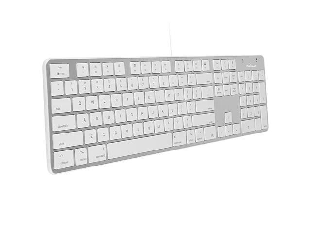 UltraSlim USB Wired Keyboard with Number Keypad for Apple Mac Pro MacBook ProAir iMac Mac Mini Laptop Computers Windows Desktop PC Laptops Silver