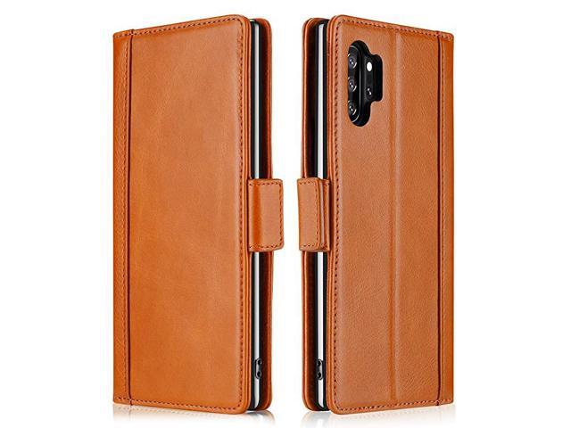Galaxy Note 10 Plus Case FlipNote 10+ 5G Genuine Leather CaseVintage Wallet Folding Magnetic Protective Cover with Kickstand Card Holders for