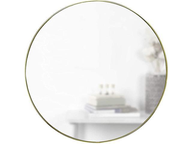 Brass Hubba 34 Inch Round Entryways Bathrooms Living Rooms and More Doubles as Wall Art 34Inch Circle Mirror Finish
