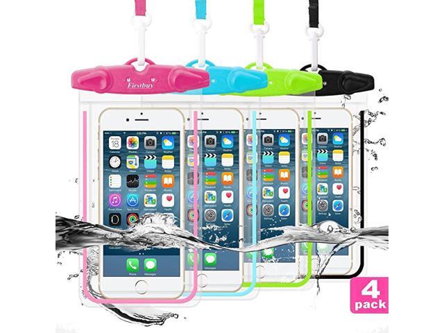 Waterproof Phone Case 4 Pack Universal Waterproof Pouch Dry Bag with Neck Strap Luminous Ornament for Water Games Protect iPhone 11 Pro XS XR X Max