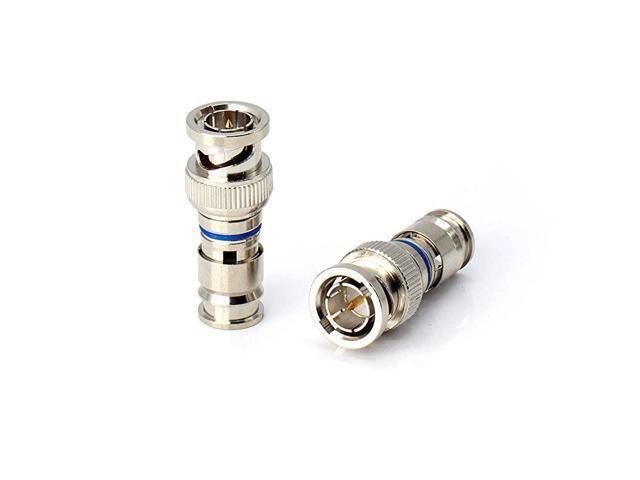 Compression Connector for RG59 Coaxial Cable Solid Construction with High Grade Metals Male Connectors for CCTV SDI HDSDI Siamese Security Camera