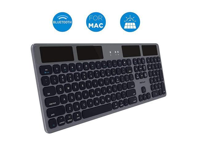 Bluetooth Wireless Solar Keyboard for Mac Rechargeable via Any Light Source 150 hr Battery Life Solar Powered Mac Bluetooth Keyboard with Numeric