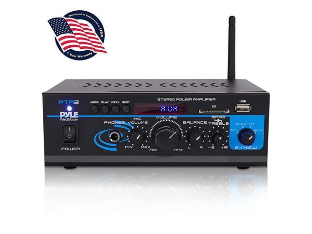 Home Audio Power Amplifier System 2X40W Mini Dual Channel Mixer Sound Stereo Receiver Box w AUX Mic Input For Amplified Speakers PA CD Player