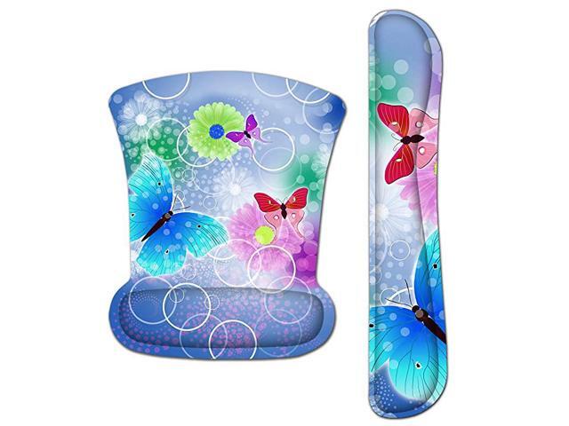 Ergonomic Keyboard Wrist Rest Pad and Mouse Pad Wrist Support Set with NonSlip Backing Memory FormFilled EasyTyping and Pain Relief for Gaming