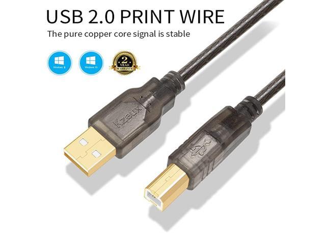 Cable USB Scanner Cable 6ft High Speed A Male to B Male Cord for HP Canon Epson Dell Samsung etc