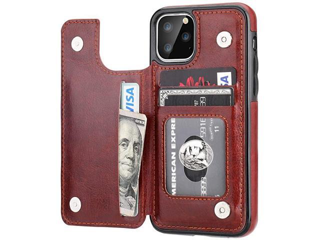 iPhone 11 Pro Wallet Case with Card Holder PU Leather Kickstand Card Slots CaseDouble Magnetic Clasp and Durable Shockproof Cover for iPhone 11 Pro