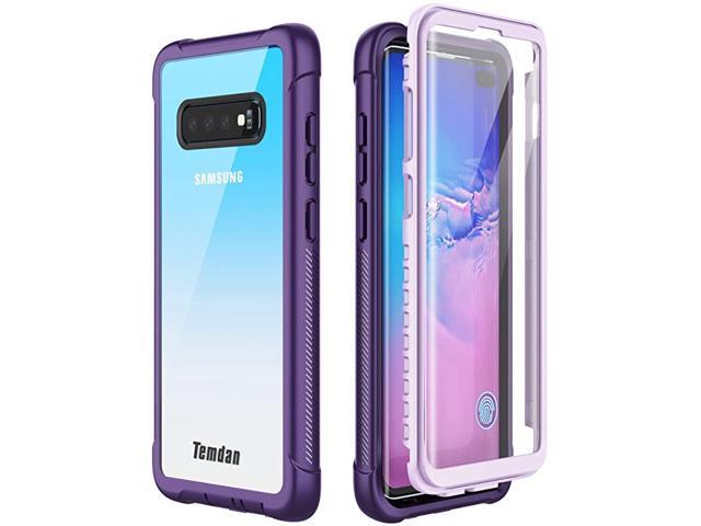 Samsung Galaxy S10 Plus Case Builtin Screen Protector with Fingerprint Hole Full Body Protect Support Wireless ChargingHeavy Duty Dropproof Case