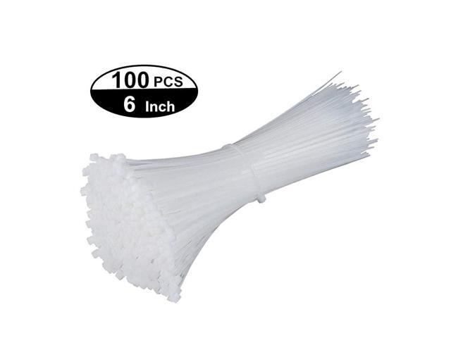 inch Zip TiesSelf Locking Nylon Cable Wire Ties 40lb Strength100 Pieces White