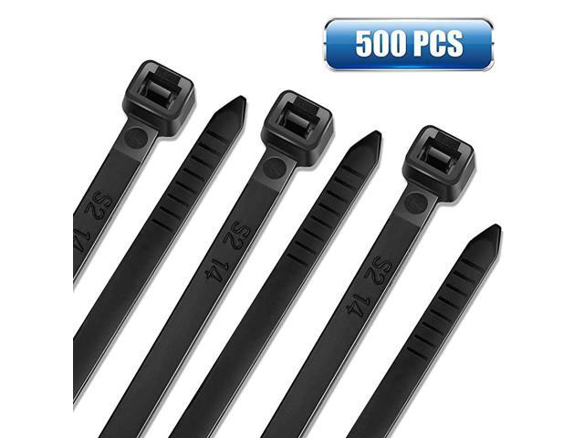 Zip Ties Industrial Nylon Zip Ties Selflocking Wire Tie Wraps with 40 lbs Tensile Strength UV Heat Resistant 6 Inch Black500 Pack