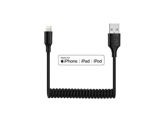 iPhCharger Cable for Car 3 ft MFi Certified Coiled Lightning Cable Compatible with iPh11XSXS MaxXRX88 Plus77 Plus6s6s Plus66 PlusSE5s5c5iPadiPod Black