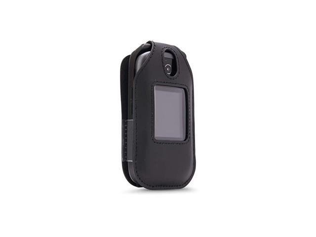 Leather Fitted Case for Consumer Cellular Link Z2332 Flip Phone Features Rotating Belt Clip Screen Keypad Protection Secure Fit