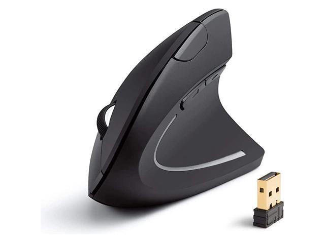 24G Wireless Vertical Ergonomic Optical Mouse 800 1200 1600 DPI 5 Buttons for Laptop Desktop PC Macbook Black