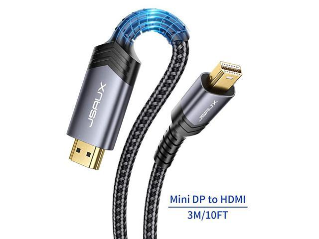 Mini DisplayPort to HDMI Cable 10FT Thunderbolt 2 to HDMI Mini DP Cord FHD Nylon Braided GoldPlated Monodirectional for MACMacBook AirPro Surface