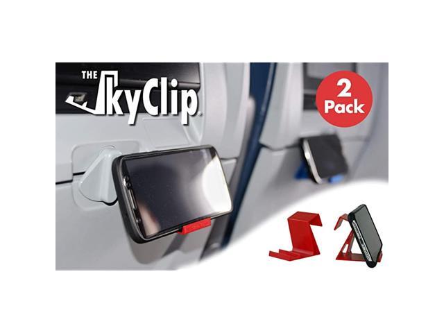 Red 2 Pack Airplane Cell Phone Seat Back Tray Table Clip and Sturdy Phone Stand Compatible with iPhone Android Tablets and Readers